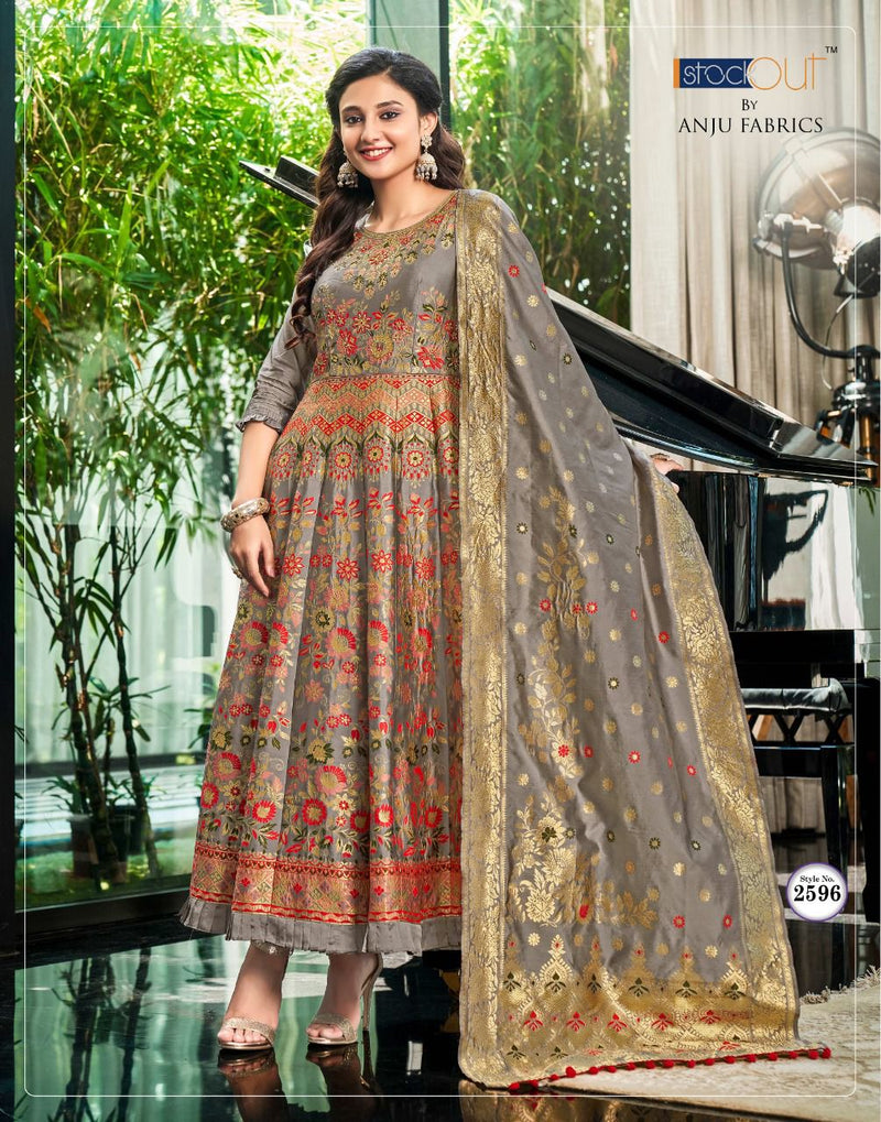 Anju Fabs Phulkari Jacquard Silk With Fancy Hand Work Stylish Designer Casual Look Festive Wear Kurti