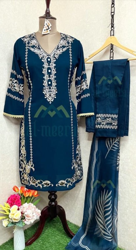 Al Meera Dno 1149 Georgette With Heavy Embroidery Work Stylish Designer Attractive Look Pret Kurti