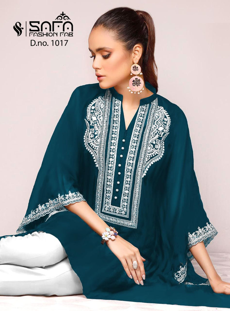 Safa Fashion Dno 1017 Georgette With Fancy Work Stylish Designer Casual Wear Pret Kurti