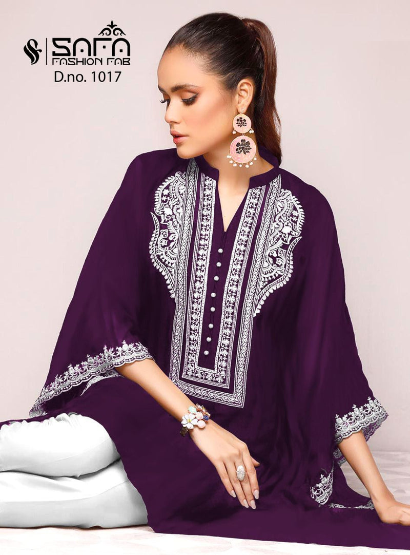 Safa Fashion Dno 1017 Georgette With Fancy Work Stylish Designer Casual Wear Pret Kurti