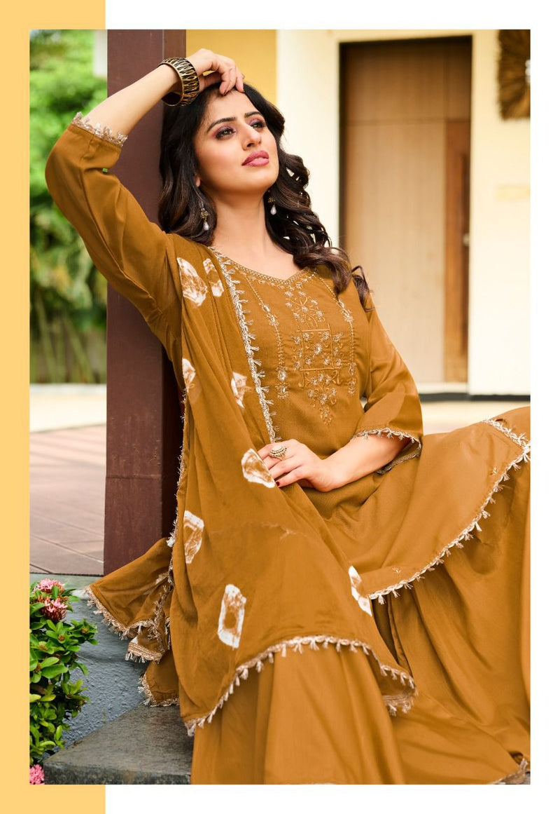 Sawan Creation Preet Vol 1 Chinon With Fancy Work Stylish Designer Attractive Look Fancy Sharara