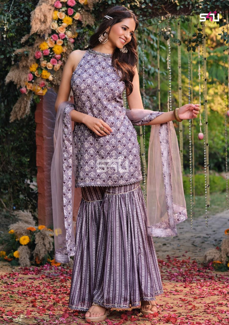 S4u Afreen Chinon With Fancy Work Stylish Designer Attractive Look Party Wear Kurti