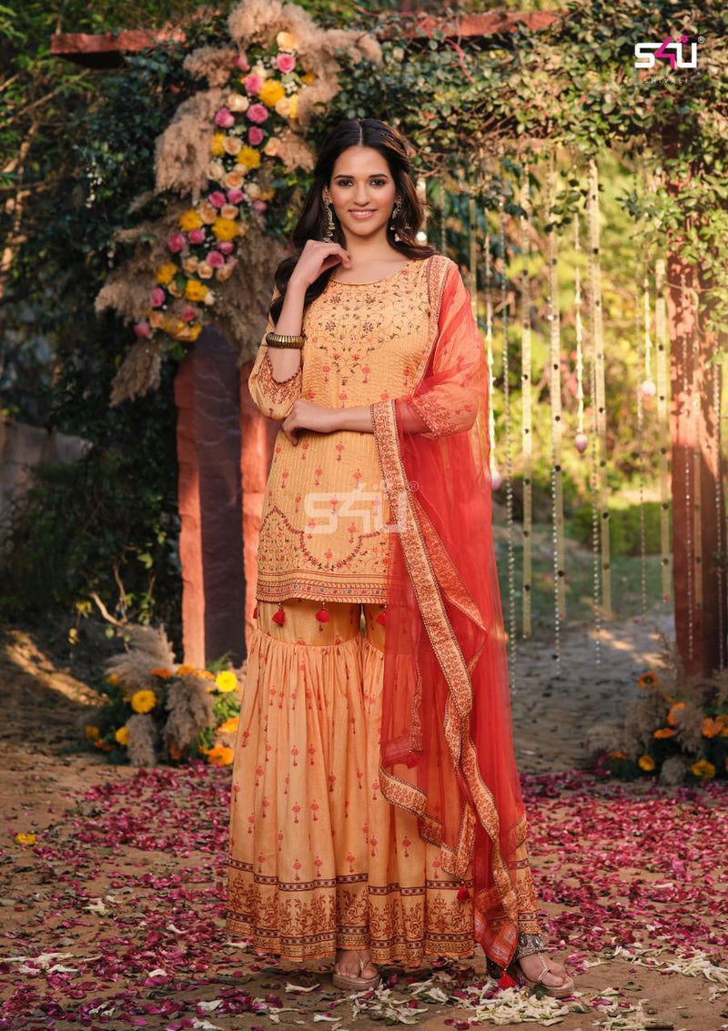 S4u Afreen Chinon With Fancy Work Stylish Designer Attractive Look Party Wear Kurti
