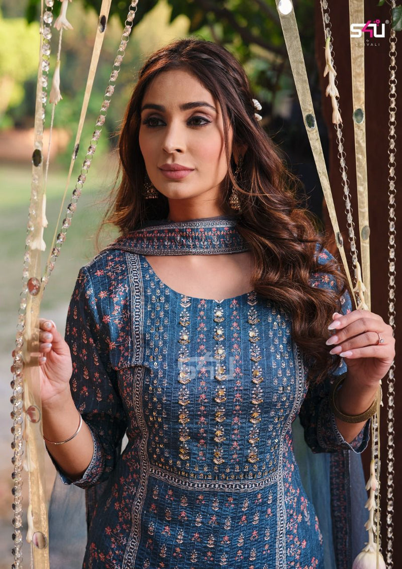 S4u Afreen Chinon With Fancy Work Stylish Designer Attractive Look Party Wear Kurti