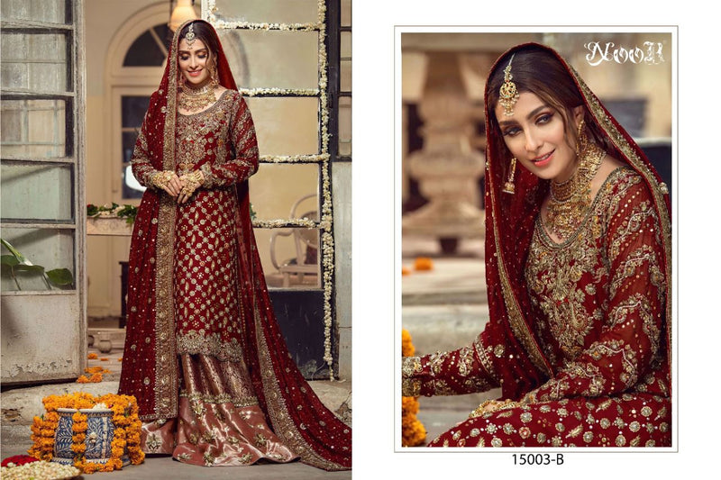 Noor Tex Dno 15003 Georgette Embroidery With Daimond Work Stylish Designer Pakistani Wedding Wear Salwar Kameez