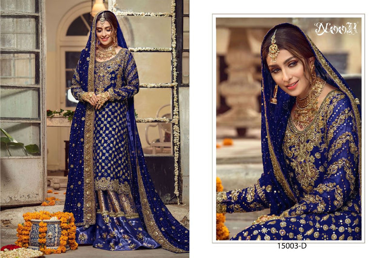 Noor Tex Dno 15003 Georgette Embroidery With Daimond Work Stylish Designer Pakistani Wedding Wear Salwar Kameez