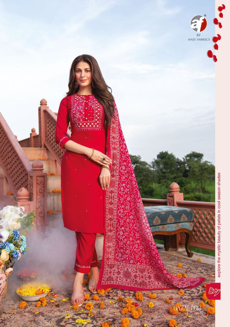 Anju Fabs Gazal Viscose Silk With Fancy Hand Work Stylish Designer Festive Wear Fancy Kurti