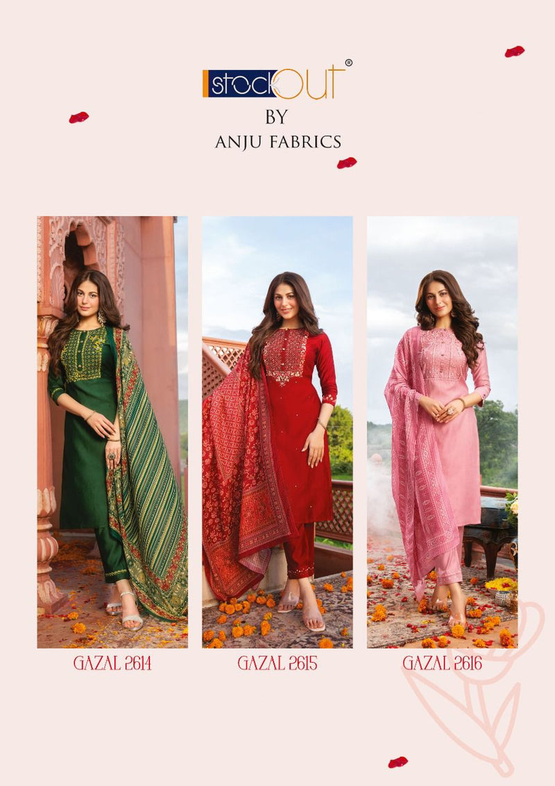 Anju Fabs Gazal Viscose Silk With Fancy Hand Work Stylish Designer Festive Wear Fancy Kurti
