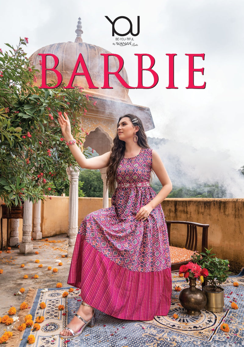 Wanna Barbie Fancy With Heavy Embroidery Work Stylish Designer Casual Wear Fancy Long Kurti