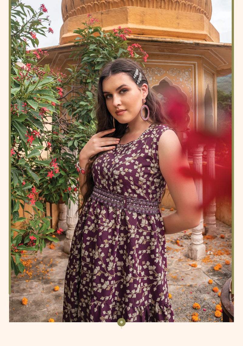 Wanna Barbie Fancy With Heavy Embroidery Work Stylish Designer Casual Wear Fancy Long Kurti