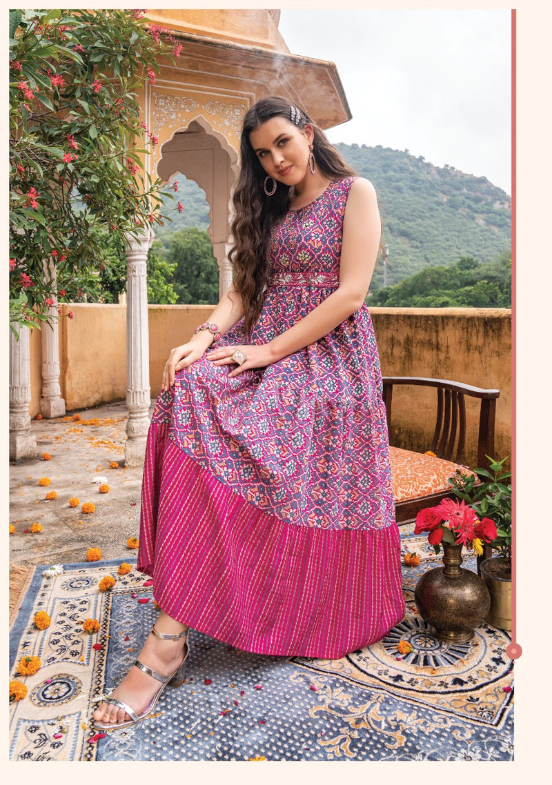 Wanna Barbie Fancy With Heavy Embroidery Work Stylish Designer Casual Wear Fancy Long Kurti