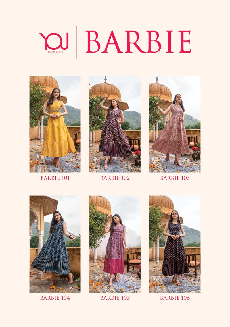 Wanna Barbie Fancy With Heavy Embroidery Work Stylish Designer Casual Wear Fancy Long Kurti