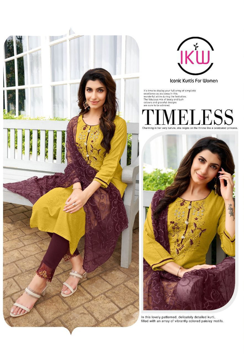 Ikw Utsav Vol 2 Viscose Silk With Fancy Hand Work Stylish Designer Fancy Kurti