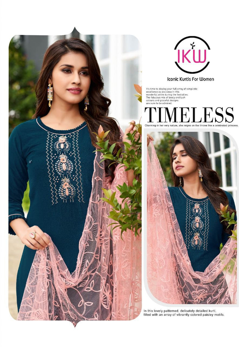 Ikw Utsav Vol 2 Viscose Silk With Fancy Hand Work Stylish Designer Fancy Kurti