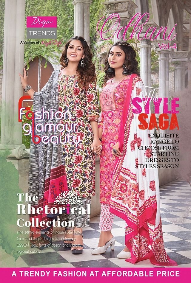 Diya Trends Odhani Vol 4 Cotton With Beautiful Fancy Work Stylish Designer Casual Look Fancy Kurti
