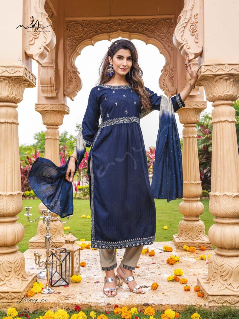 Mayur Sitaarey Fancy With Beautiful Work Stylish Designer Festive Wear Fancy Long Kurti
