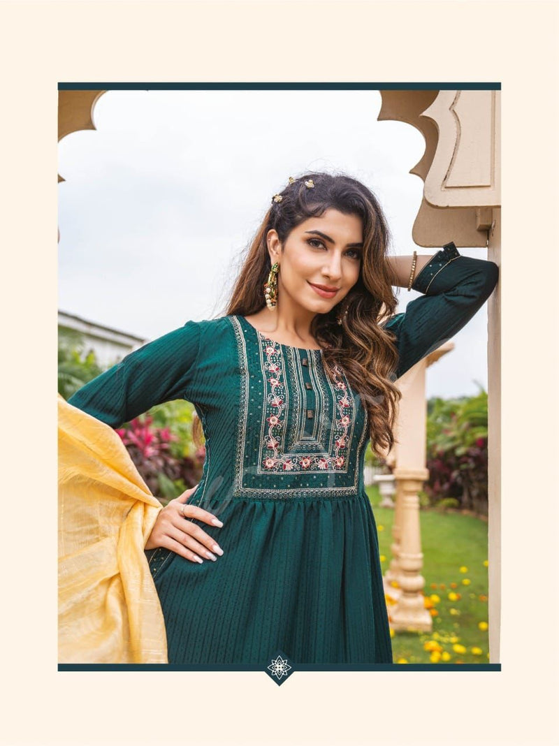 Mayur Sitaarey Fancy With Beautiful Work Stylish Designer Festive Wear Fancy Long Kurti