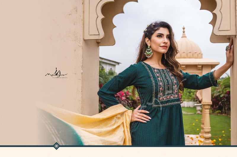 Mayur Sitaarey Fancy With Beautiful Work Stylish Designer Festive Wear Fancy Long Kurti