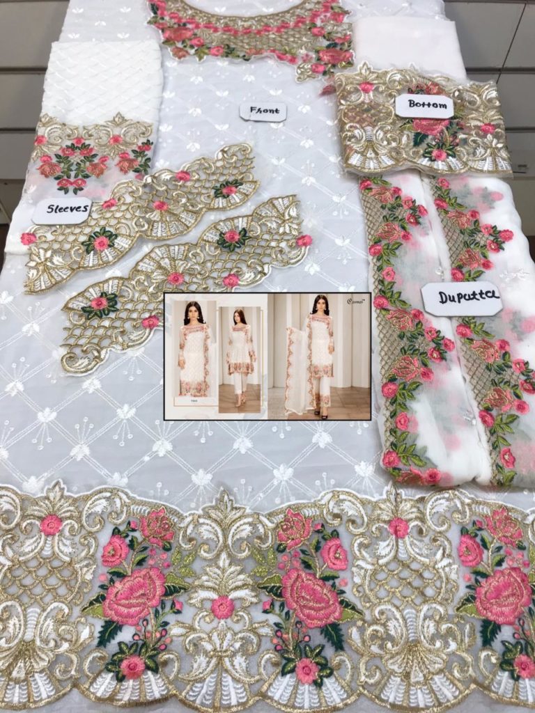 Cosmos Dno 7003 Georgette With Heavy Embroidery Work Stylish Designer Attractive Look Salwar Kameez