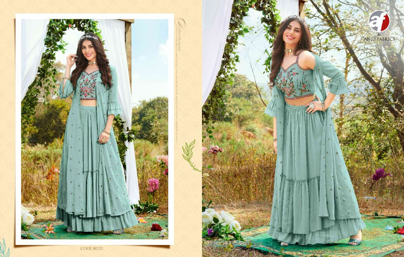 Anju Fabs La Fashion Chinon With Beautiful Heavy Embroidery Work Stylish Designer Party Wear Kurti