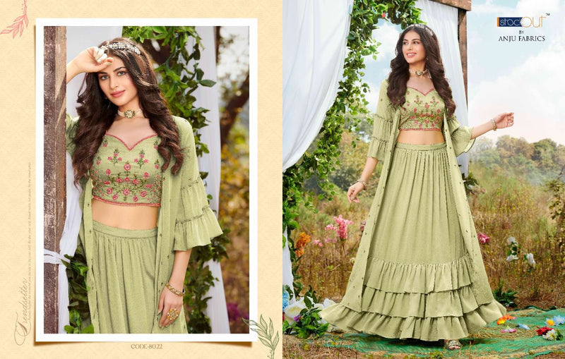 Anju Fabs La Fashion Chinon With Beautiful Heavy Embroidery Work Stylish Designer Party Wear Kurti