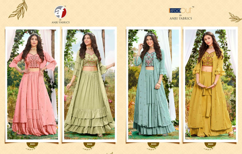 Anju Fabs La Fashion Chinon With Beautiful Heavy Embroidery Work Stylish Designer Party Wear Kurti