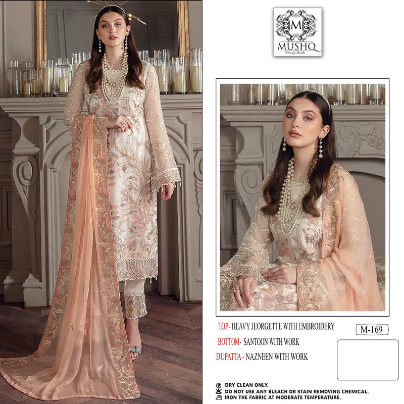 Mushq Dno 169 Georgette With Heavy Embroidery Work Stylish Designer Party Wear Salwar Kameez