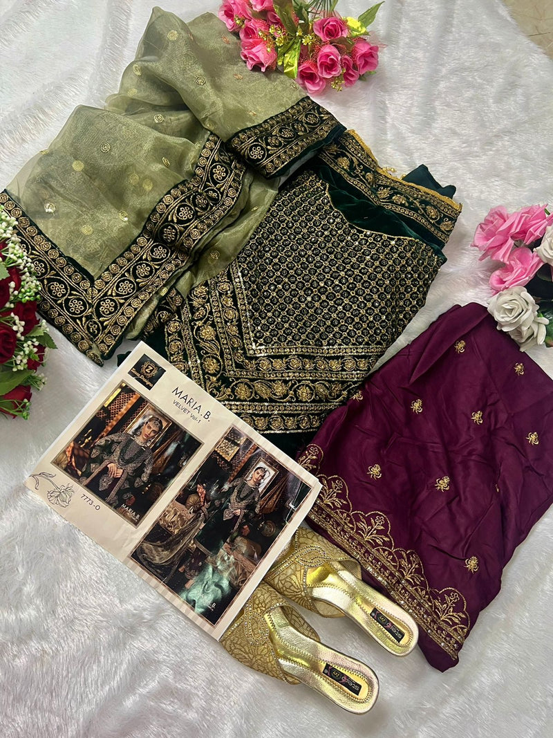 Ziaaz Velvet Vol 1 With Heavy Embroidery Work Stylish Designer Party Wear Salwar Kameez