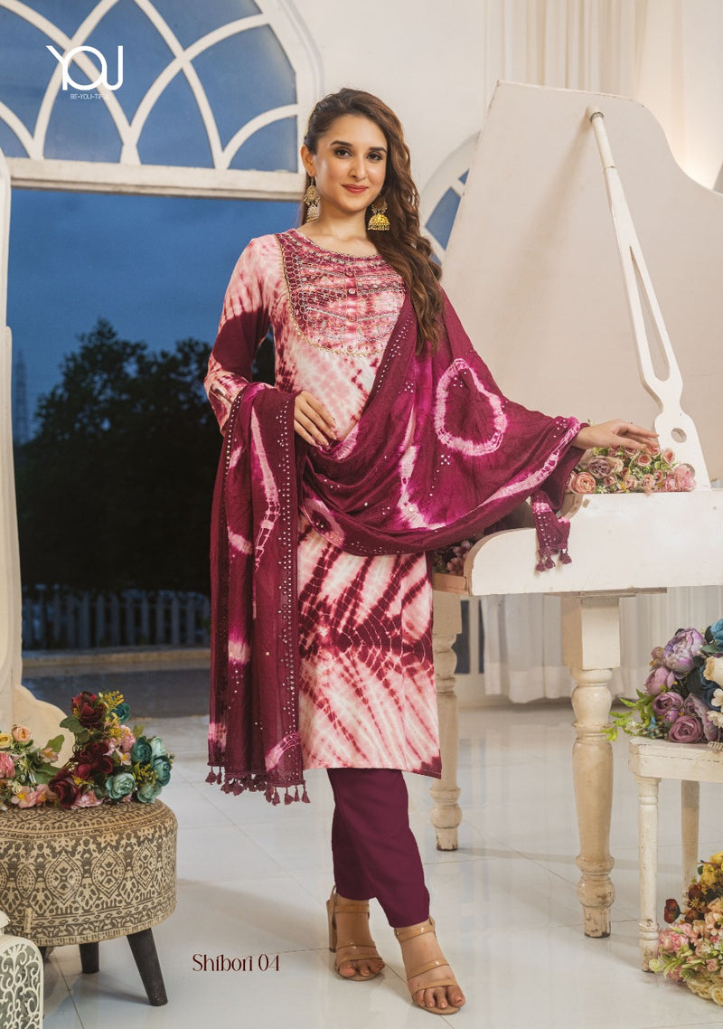 Wanna Shibori Viscose With Fancy Work Stylish Designer Casual Look Festive Wear Fancy Kurti