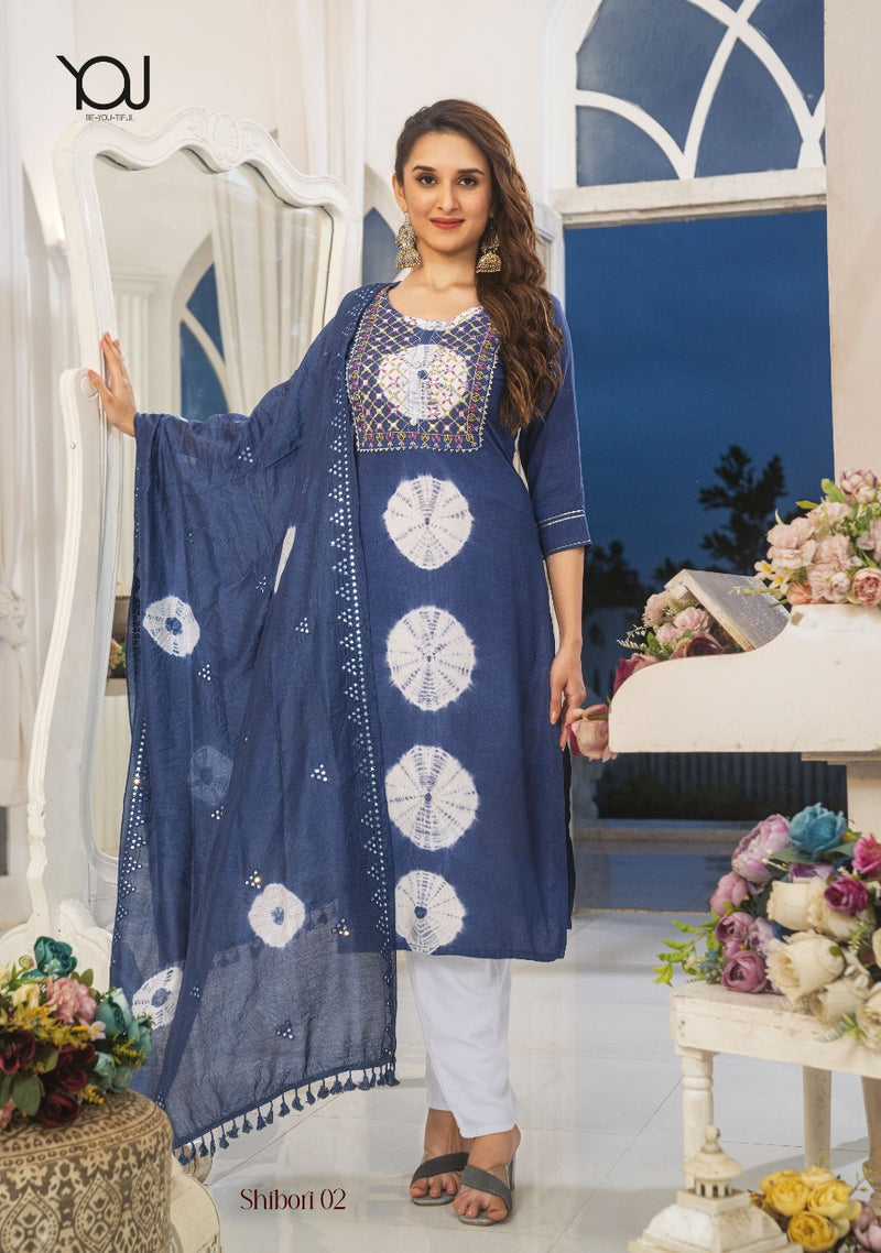 Wanna Shibori Viscose With Fancy Work Stylish Designer Casual Look Festive Wear Fancy Kurti