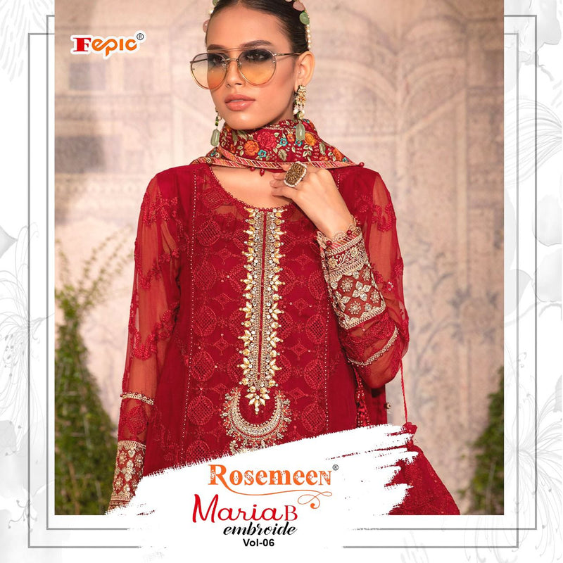 Fepic Rosemeen 60025 Maria B Vol 6 Georgette With heavy Embroidery Work stylish Designer Party Wear Salwar Kameez