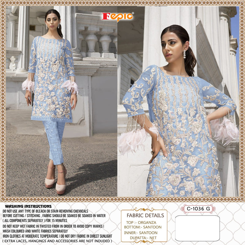 Fepic Rosemeen 1036 G Organza With Heavy Embroidery & Hand Work Stylish Designer Party Wear Salwar Kameez
