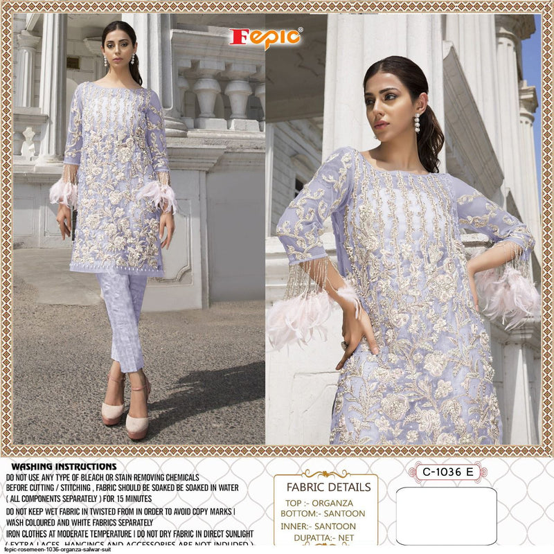 Fepic Rosemeen 1036 E Organza With Heavy Embroidery & Hand Work Stylish Designer Party Wear Salwar Kameez