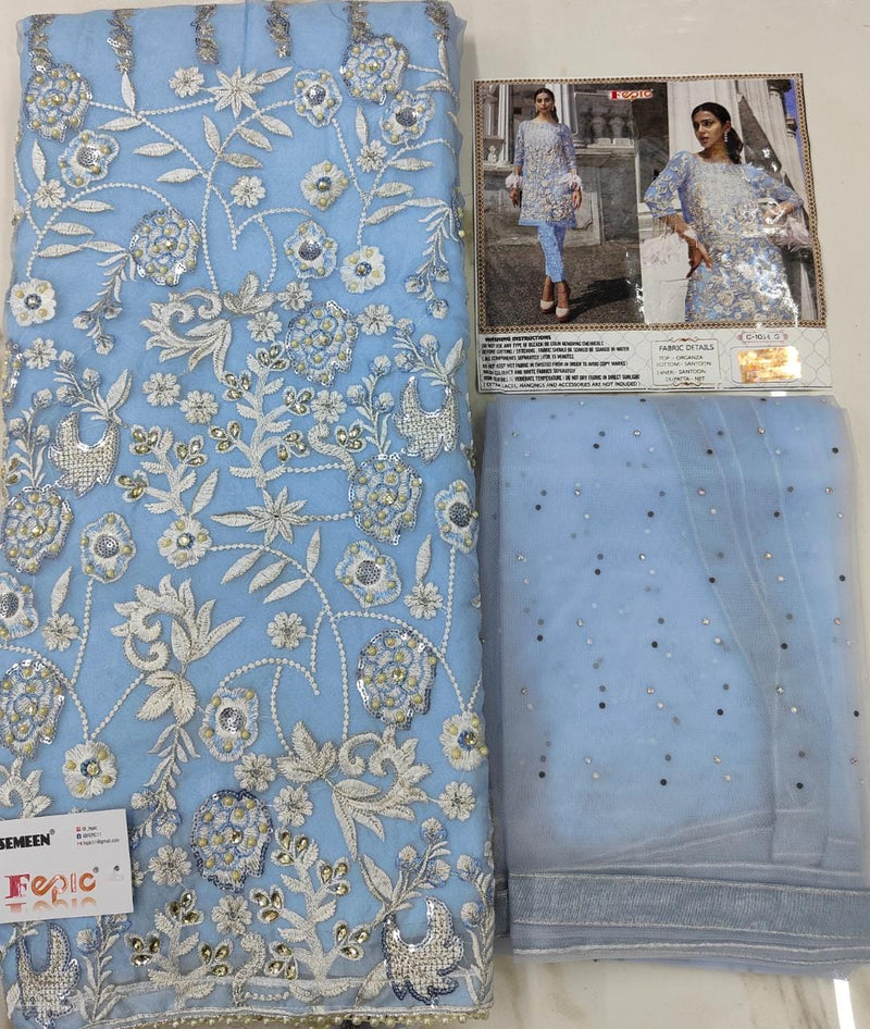 Fepic Rosemeen 1036 G Organza With Heavy Embroidery & Hand Work Stylish Designer Party Wear Salwar Kameez