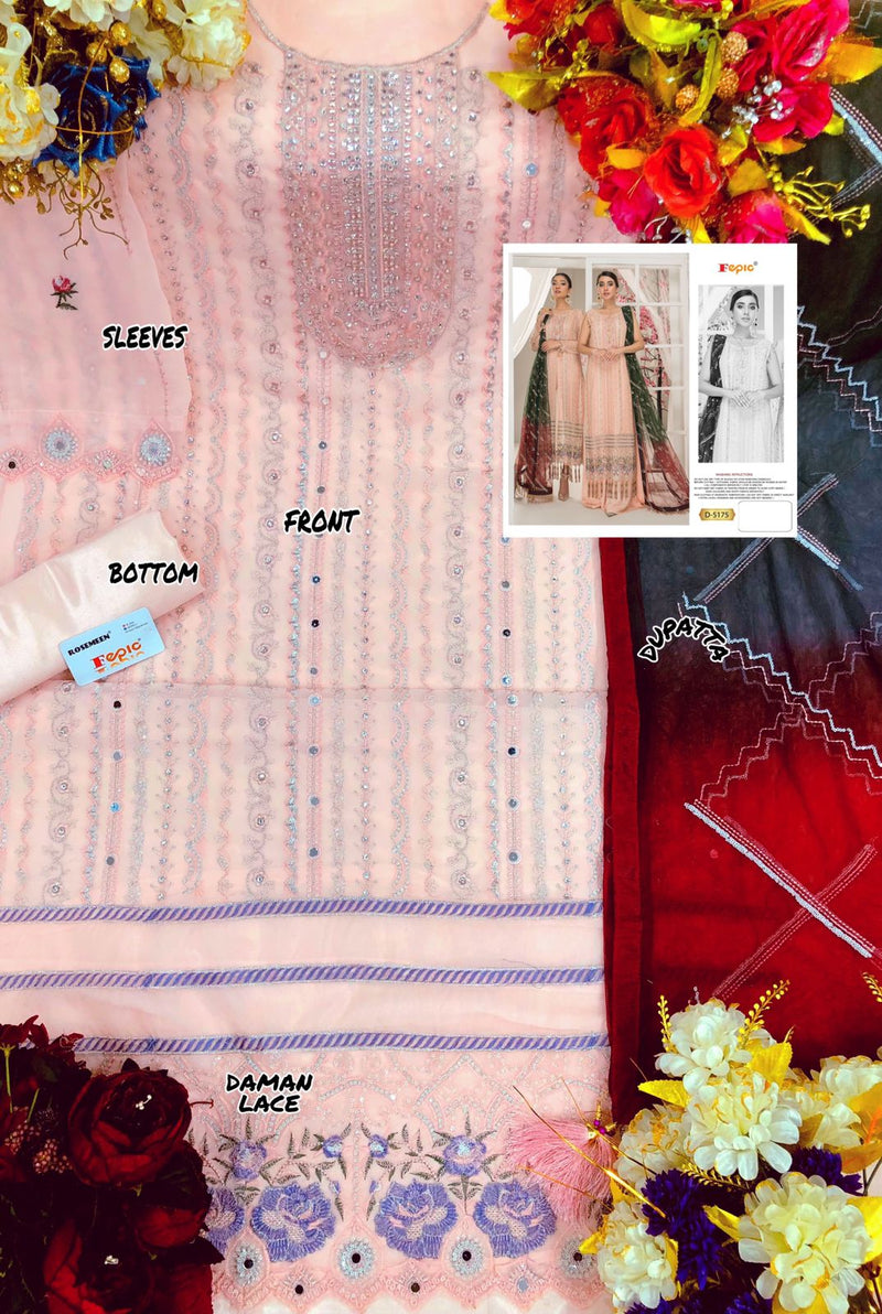 Fepic Rosemeen 5175 Georgette With Embroidery & Hand Work Stylish Designer Party Wear Salwar Kameez