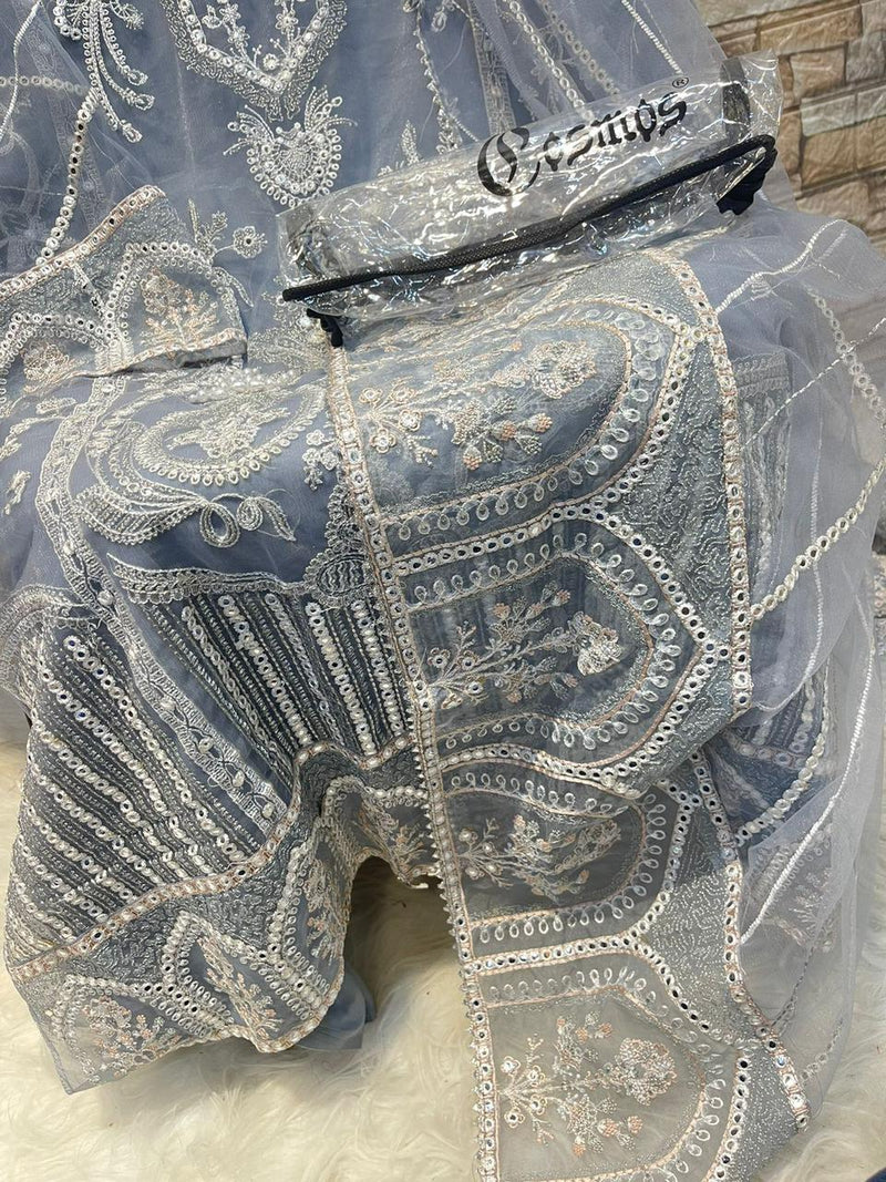 Cosmos Dno Gold 15 Georgette With Heavy Fancy Embroidery Work Stylish Designer Wedding Wear Salwar Kameez
