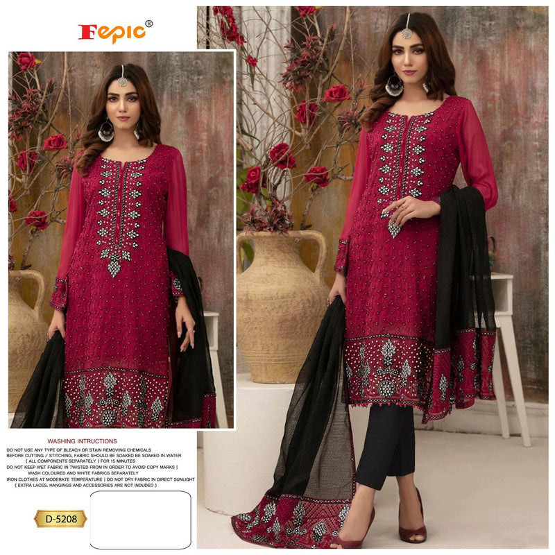 Fepic Rosemeen 5208 Georgette With Embroidery Hand Work Stylish Designer Attractive Look Salwar Kameez