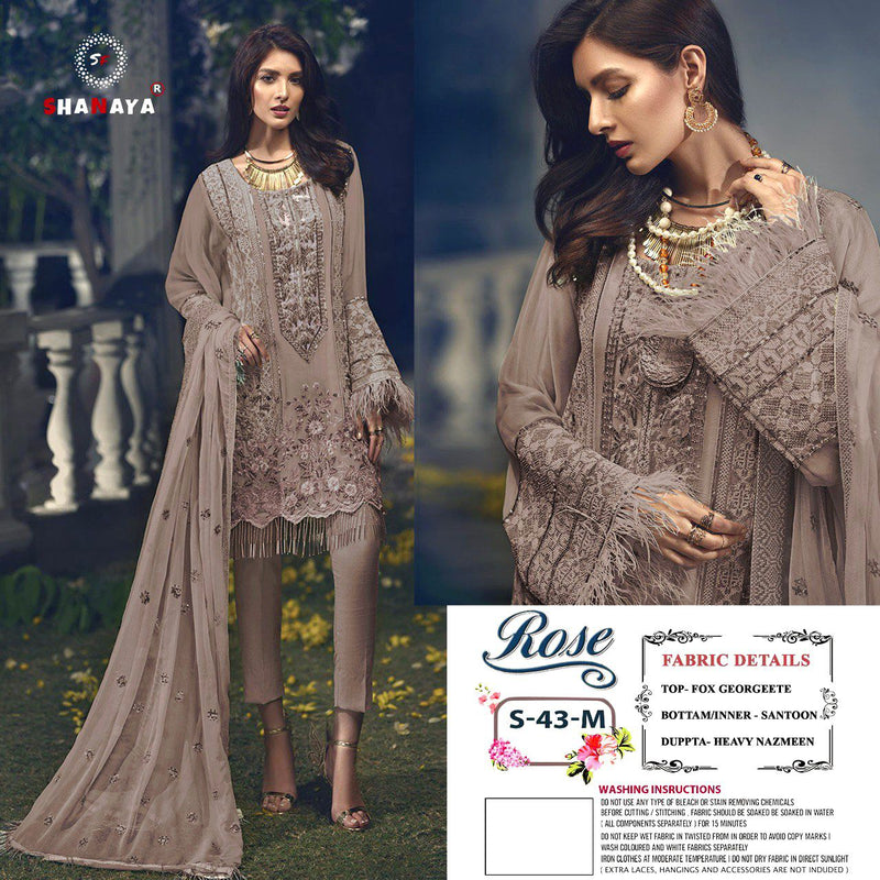 Shanaya  Fashion Rose S 43 M Georgette With Heavy Embroidery Work Stylish Designer Party Wear Salwar Kameez