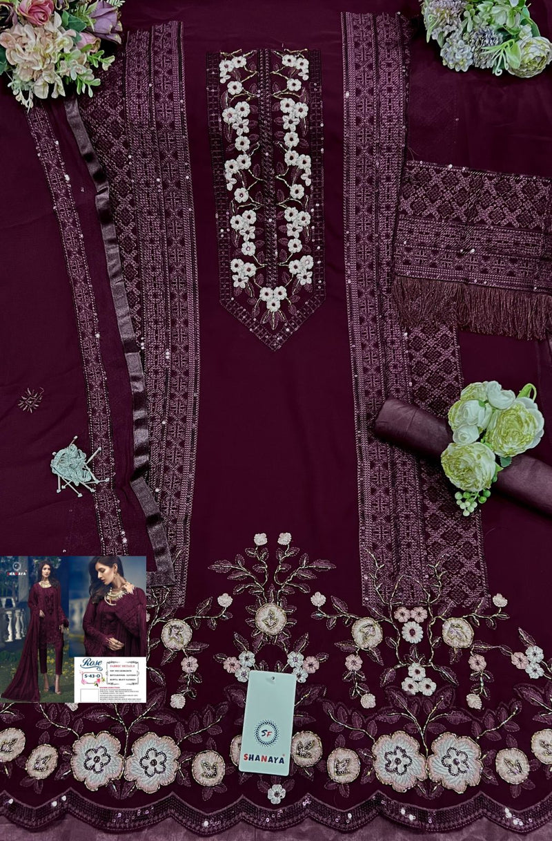 Shanaya  Fashion Rose S 43 O Georgette With Heavy Embroidery Work Stylish Designer Party Wear Salwar Kameez