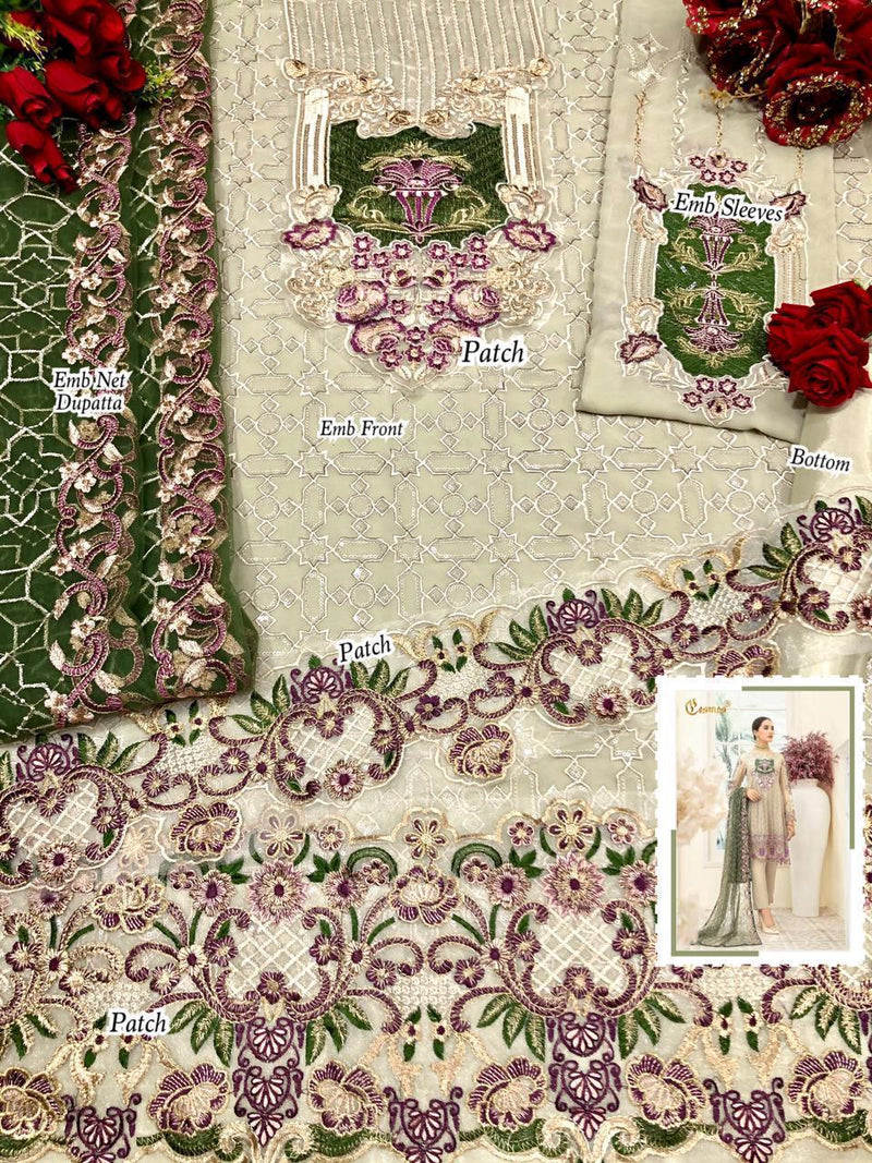 Cosmos Dno 1296 Georgette With Heavy Embroidery Hand Work Stylish Designer Festive Wear Salwar Kameez