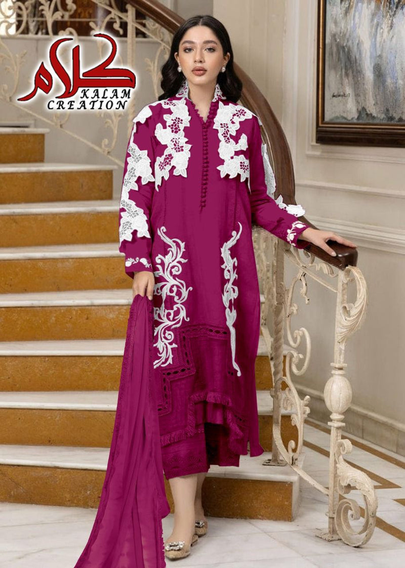 Kalam Creation Dno 1114 A Georgette With Beautiful Heavy Embroidery Work Stylish Designer Attractive Look Fancy Kurti