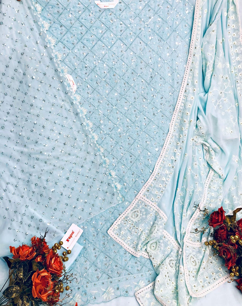 Fepic Rosemeen 5231 A Georgette With Beautiful Heavy Embroidery Work Stylish Designer Party Wear Salwar Suit