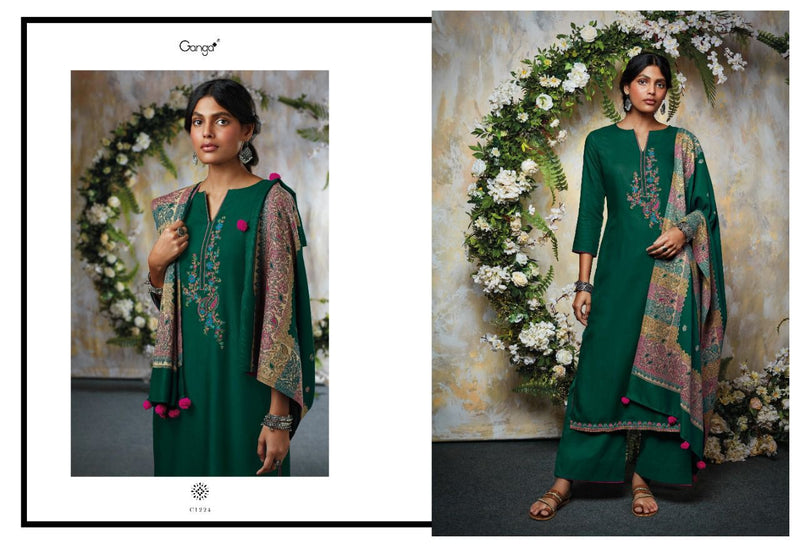 Ganga Sepale Pashmina With Fancy Work Stylish Designer Festive Wear Salwar Kameez