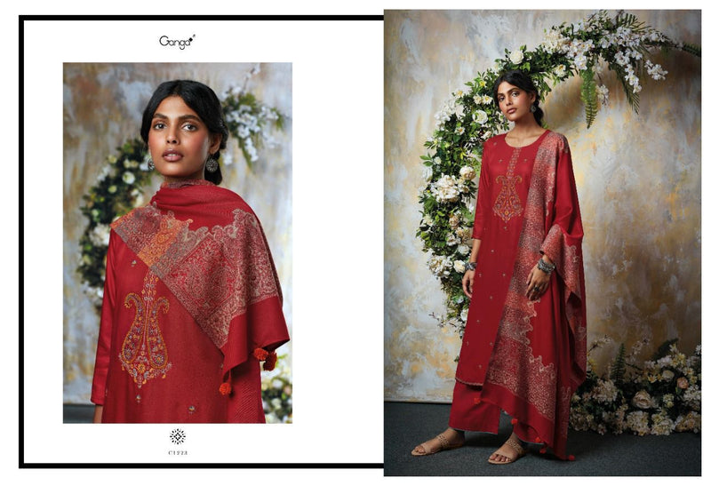 Ganga Sepale Pashmina With Fancy Work Stylish Designer Festive Wear Salwar Kameez