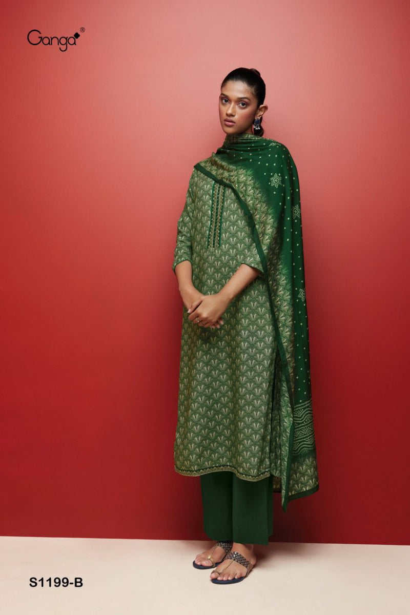 Ganga Dno 1199 Pashmina With Fancy Work Stylish Designer Casual Wear Salwar Kameez