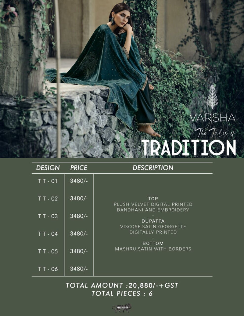 Varsha The Tales Of Tradition Velvet With Heavy Beautiful Work Stylish Designer Party Wear Salwar Kameez