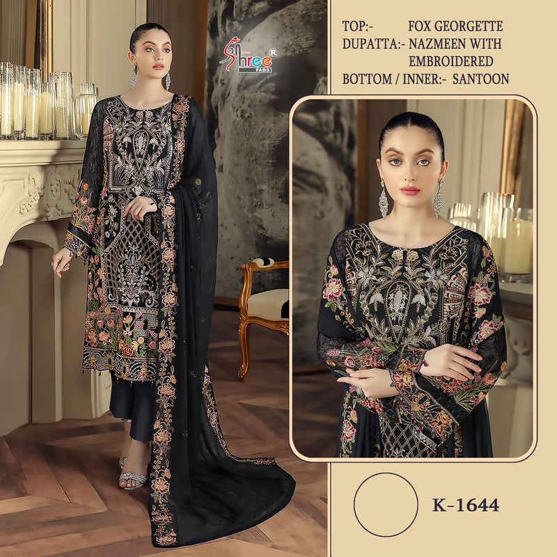 Shree Fabs Dno K 1644 Georgette With Heavy Embroidery Work Beautiful Wedding Look Salwar Kameez