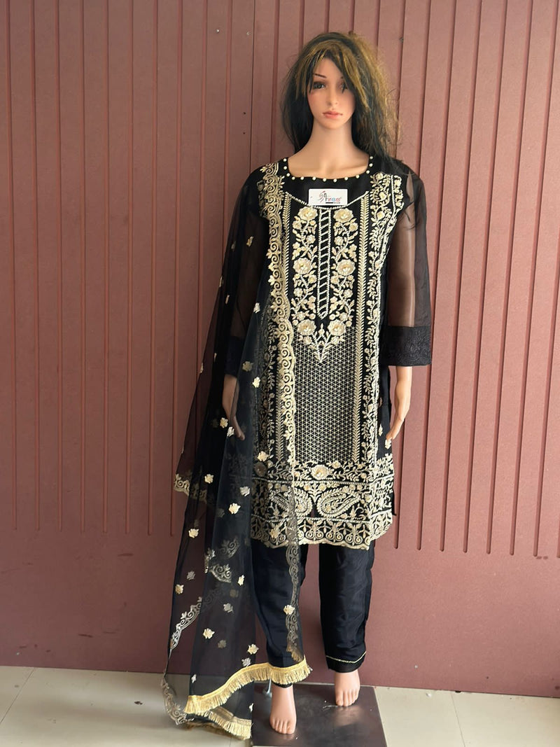 Shree Fabs Dno R 1047 Organza With Heavy Embroidery Work Stylish Designer Party Wear Kurti
