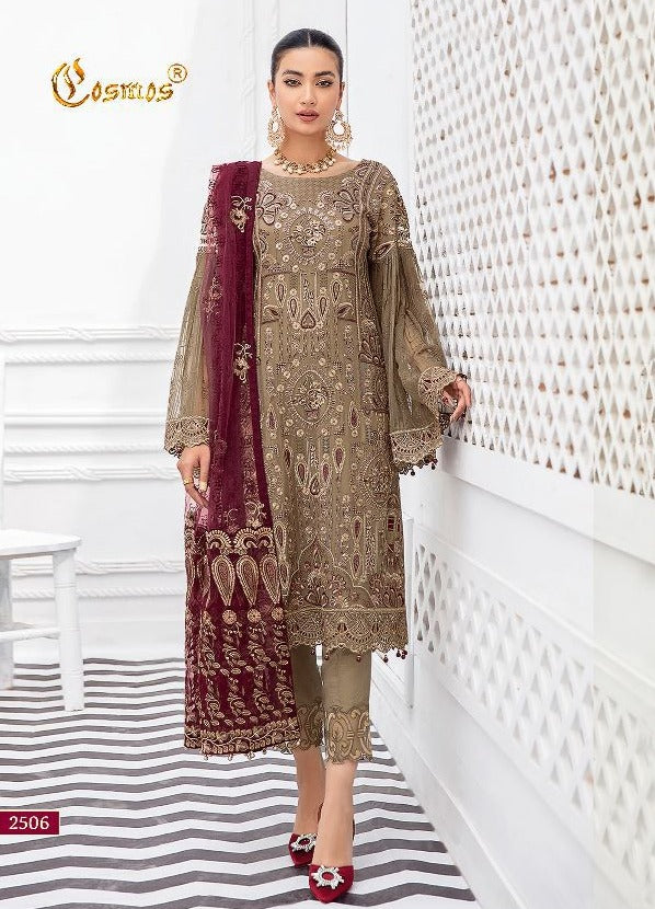 Cosmos Fashion Aayra Vol 2506 Georgette With Heavy Embroidery Work Stylish Designer Party Wear Salwar Kameez