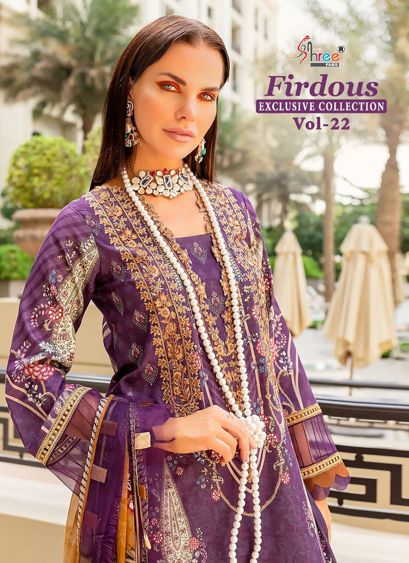 Shree Fabs Fridous Collection Vol 22 Chiffon With Heavy Embroidery Work Stylish Designer Pakistani Salwar Kameez